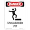 Signmission OSHA Danger Sign, Unguarded Pit, 10in X 7in Rigid Plastic, 7" W, 10" H, Portrait OS-DS-P-710-V-1601 - alternate 1